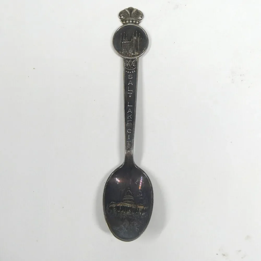 Salt Lake City Utah Sterling Silver Souvenir Spoon Vintage Th. Marthinsen Norway